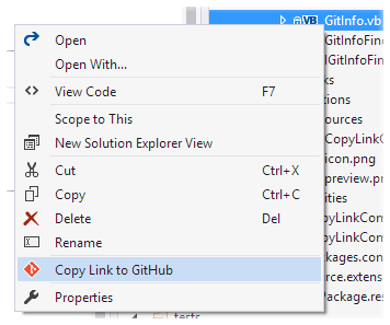 Copy Link to File in Solution Explorer